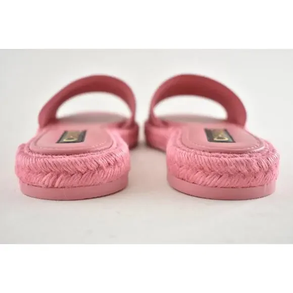 Chanel 23C Pink Lambskin Leather CC Logo Slide Sandal Slip Espadrille Flat 42 - Picture 14 of 15